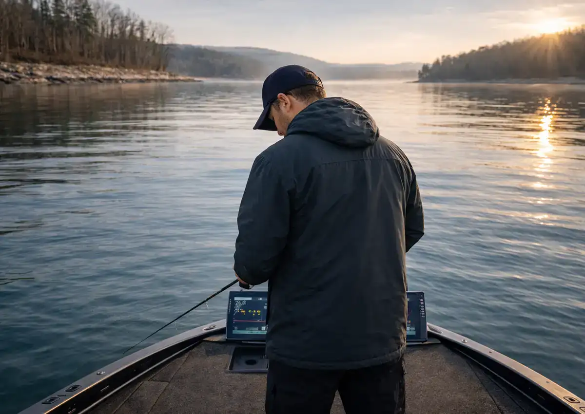 Using forward-facing sonar to decide whether to stay or move on winter bass